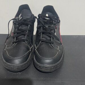 Adidas Men's Black Sneakers with Red Accents